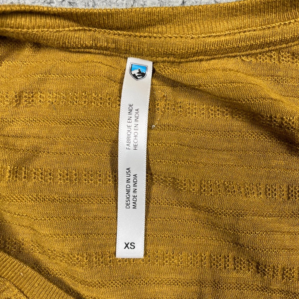 KUHL Henley Tank Women XS Sleeveless Ribbed Mustard Yellow Casual Outdoor - Picture 4 of 9